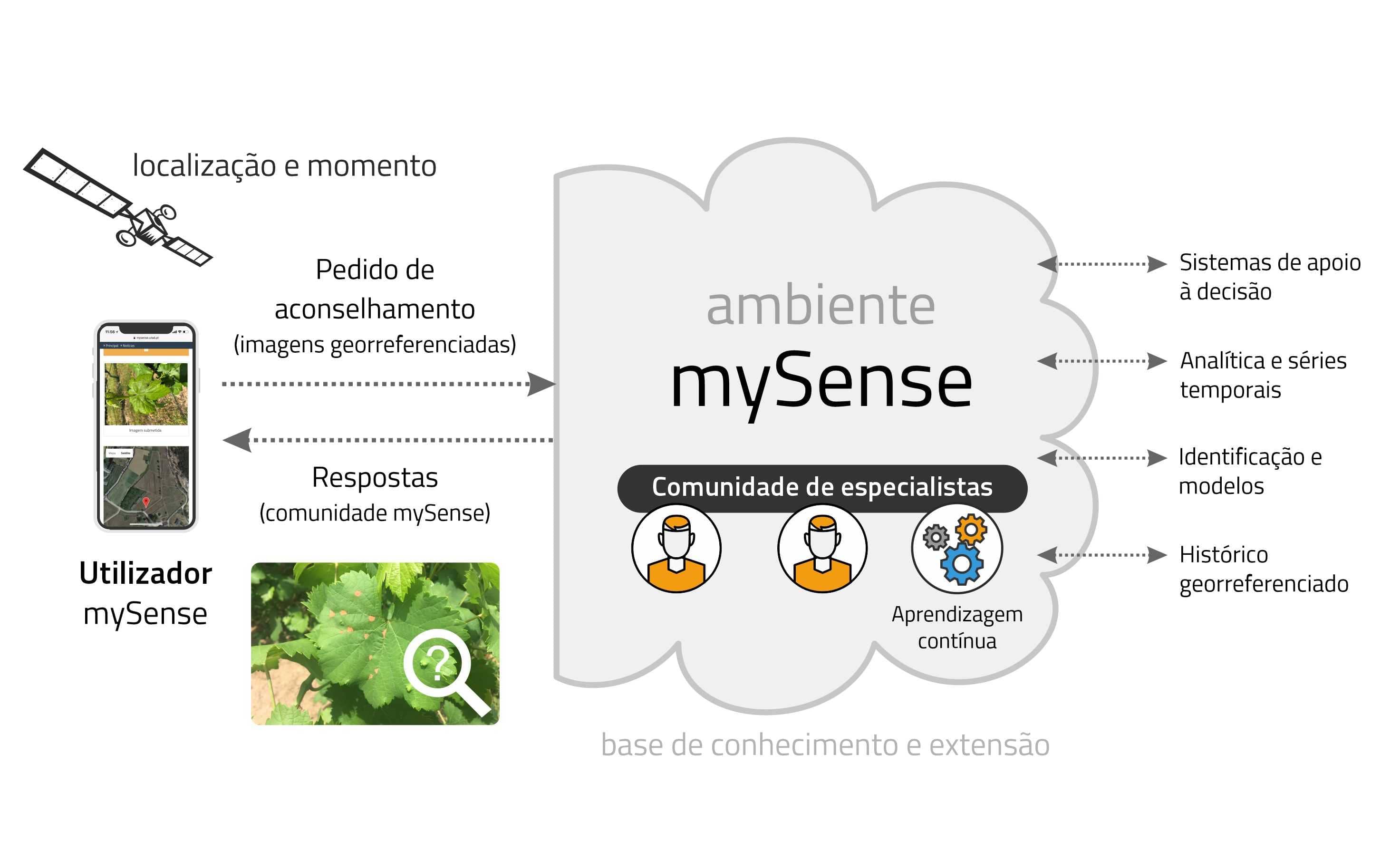 Ilustração do conceito de serviços mySense.